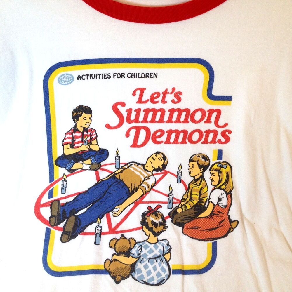 Steven Rhodes Men T Shirt Activities For Children Lets Summon Demons Tee Size 2X - Picture 7 of 8